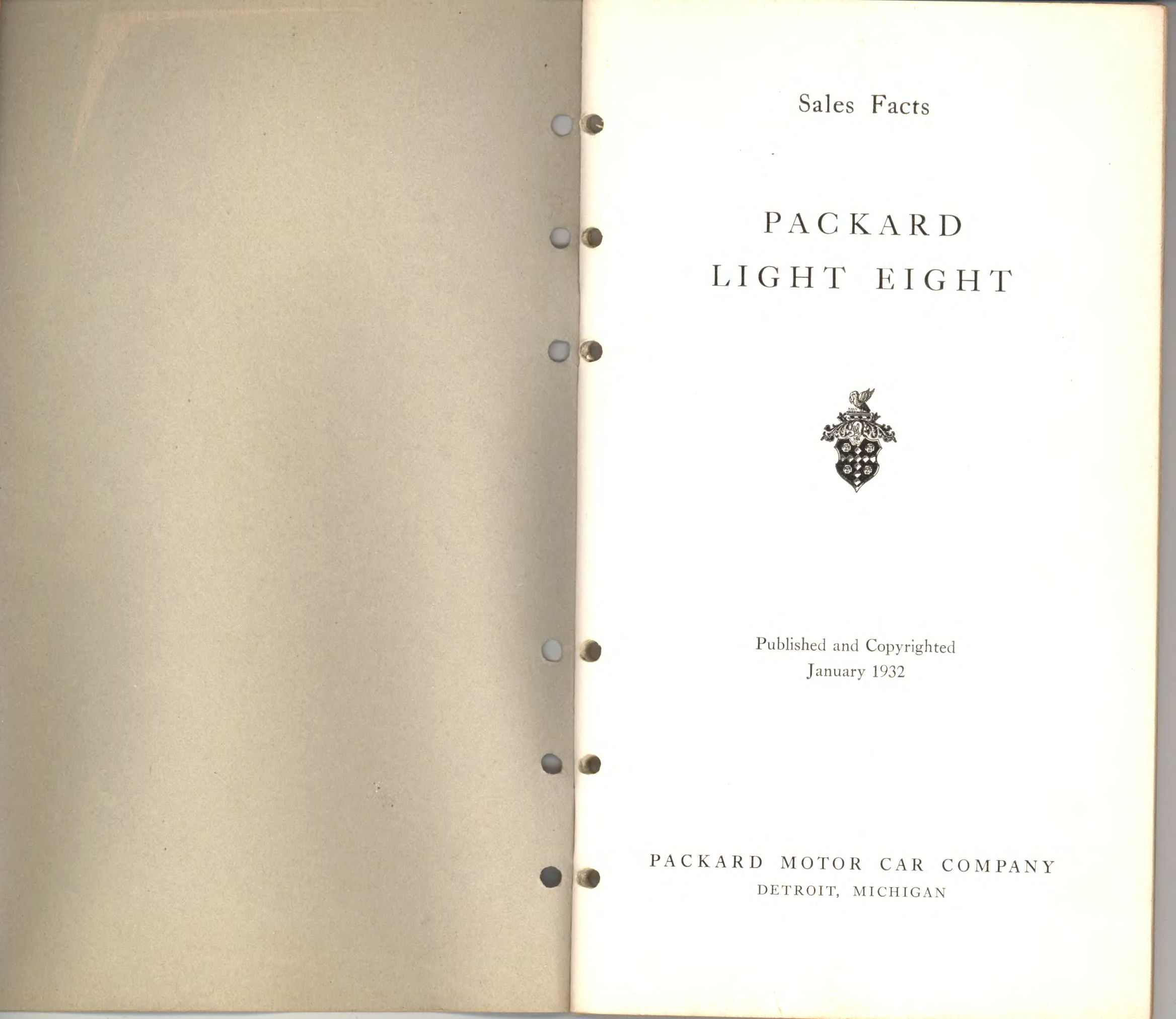 1932 Packard Light Eight Data Book Page 6